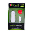 Set Incarcator Auto Procell 2.1A Dual USB  cu cablu Type-C Alb