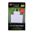 Set Incarcator Retea Procell 2.1A Dual USB cu cablu MicroUSB, 1m,  Alb