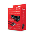 Set Incarcator Auto iSound Dual USB 2.4A  cablu microUSB 1.2m Negru