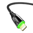 Cablu Type-C la Lightning Mcdodo Shark Series Black (PD, 1.2m, 20W, oprire automata)