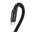 Cablu USB la Type-C Baseus Fish Eye Spring Data Black (1m, 2A, impletitura textila)
