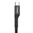Cablu USB la Type-C Baseus Fish Eye Spring Data Black (1m, 2A, impletitura textila)