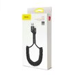 Cablu USB la Type-C Baseus Fish Eye Spring Data Black (1m, 2A, impletitura textila)