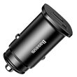 Incarcator Auto USB si Type-C Baseus Metal Dual Port 30W Black