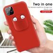 Husa iPhone 11 Pro Max Lemontti Liquid Silicone with Apple AirPods Case Red