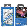 Set Incarcator Auto Borofone BZ14A Mercury cu cablu Type-C la Lightning, 1xUSB, 1xType-C, QC 3.0, Alb