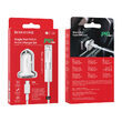 Set Incarcator Auto Borofone BZ12B Lasting Power cu cablu Type-C la Lightning, 1xType-C, QC 3.0, Alb