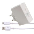 Set Incarcator Retea Procell 2.1A Dual USB cu cablu MicroUSB, 1m,  Alb