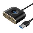Adaptor USB3.0 la USB3.0+USB2.0x3 Baseus Square Round 4 in 1 1m Black
