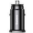 Incarcator Auto USB si Type-C Baseus Metal Dual Port 30W Black