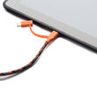 Cablu MicroUSB & Lightning MFI Boompods Duo Orange (1m, impletitura textila)