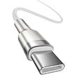 Cablu Type-C la Type-C Baseus Cafule Series Metal 100W White (1m, impletitura nylon)