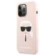 Husa iPhone 13 Pro Karl Lagerfeld Silicon Karl's Head Roz Deschis