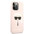 Husa iPhone 13 Pro Karl Lagerfeld Silicon Karl's Head Roz Deschis