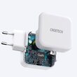 Incarcator Priza Choetech Mains Fast Charge Dual USB-A/USB-C PD 65W EU, Alb