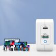 Incarcator Priza Choetech Mains Fast Charge Dual USB-A/USB-C PD 65W EU, Alb
