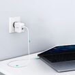 Incarcator Priza Choetech Mains Fast Charge Dual USB-A/USB-C PD 65W EU, Alb