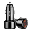 Incarcator Auto Baseus Dual Magic Series Quick Charger Black (digital display, output 6A, 45W)
