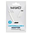 Mako Adaptor Lightning la USB-C set 2 buc, White