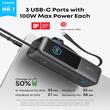 Anker Acumulator extern 25.000 mAh, 165W, QC+PD, 1 x USB-A, 3 x USB-C, cablu USB-C retractabil, Argintiu