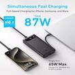 Anker Acumulator extern PowerCore 20.000 mAh, 87W total PD si Power IQ 3.0, incarca max 65W/port,  2x USB-C, 1x USB-A, cablu USB-C atasat, Negru