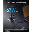 Anker Incarcator Retea Prime Fast Charging PowerIQ 3.0,67W, 2 x USB-C, 1 x USB-A, Negru