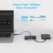 Anker Multihub 4 in 1 PD100W in, 85W PD out USB-C x 4 porturi, incarcare prin USB Type-C, viteza 10 Gbps, conectare prin USB-C , Gri