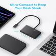 Anker Multihub 4 in 1 PD100W in, 85W PD out USB-C x 4 porturi, incarcare prin USB Type-C, viteza 10 Gbps, conectare prin USB-C , Gri
