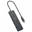 Anker Multihub 4 in 1 porturi: 4 x USB 3.2 gen 1, conectare prin USB 3.2, rata transfer 5 Gbps, ABS, Negru