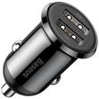 Baseus Incarcator Auto Grain Pro Mini Dual USB, 5V, Negru