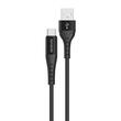 Lemontti Cablu Bending Aluminum Fast Charge USB-A la Type-C, 2m, Negru