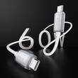 Devia Cablu Extreme Speed Woven Type-C la Type-C Fast Charge PD 60W, 1.5m, Alb