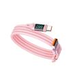 Mcdodo Cablu USB la Type-C Digital Display Silicone Super Fast Charging, 6A, 1.2m, Roz