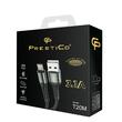 Prestico Cablu T10 USB la MicroUSB Fast Charger, 3.1A Negru