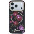 Guess Husa Glitter Blossom Roses MagSafe iPhone 18 Pro / 17 Pro Negru