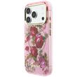 Guess Husa Glitter Blossom Roses MagSafe iPhone 18 Pro / 17 Pro Roz
