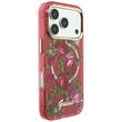 Guess Husa Glitter Blossom Roses MagSafe iPhone 18 Pro Max / 17 Pro Max Burgundy