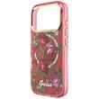 Guess Husa Glitter Blossom Roses MagSafe iPhone 18 Pro Max / 17 Pro Max Burgundy