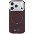 Guess Husa Grained Leather Ring Stand 360 Classic Magsafe iPhone 18 Pro Max / 17 Pro Max Burgundy