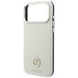 Guess Husa Grained Leather Round Strass Logo Magsafe iPhone 18 Pro / 17 Pro Bej