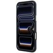 Guess Husa Grained Leather Round Strass Logo Magsafe iPhone 18 Pro / 17 Pro Light Blue