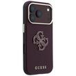 Guess Husa Grained Leather and Big Resin Logo iPhone 18 Pro / 17 Pro Burgundy