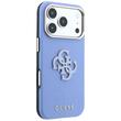 Guess Husa Grained Leather and Big Resin Logo iPhone 18 Pro / 17 Pro Light Blue