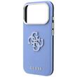 Guess Husa Grained Leather and Big Resin Logo iPhone 18 Pro / 17 Pro Light Blue