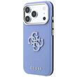Guess Husa Grained Leather and Big Resin Logo iPhone 18 Pro / 17 Pro Light Blue
