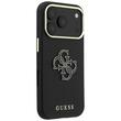 Guess Husa Grained Leather and Big Resin Logo iPhone 18 Pro / 17 Pro Negru