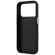 Guess Husa Grained Leather and Big Resin Logo iPhone 18 Pro / 17 Pro Negru