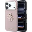 Guess Husa Grained Leather and Big Resin Logo iPhone 18 Pro / 17 Pro Roz