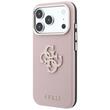 Guess Husa Grained Leather and Big Resin Logo iPhone 18 Pro / 17 Pro Roz