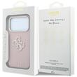 Guess Husa Grained Leather and Big Resin Logo iPhone 18 Pro / 17 Pro Roz